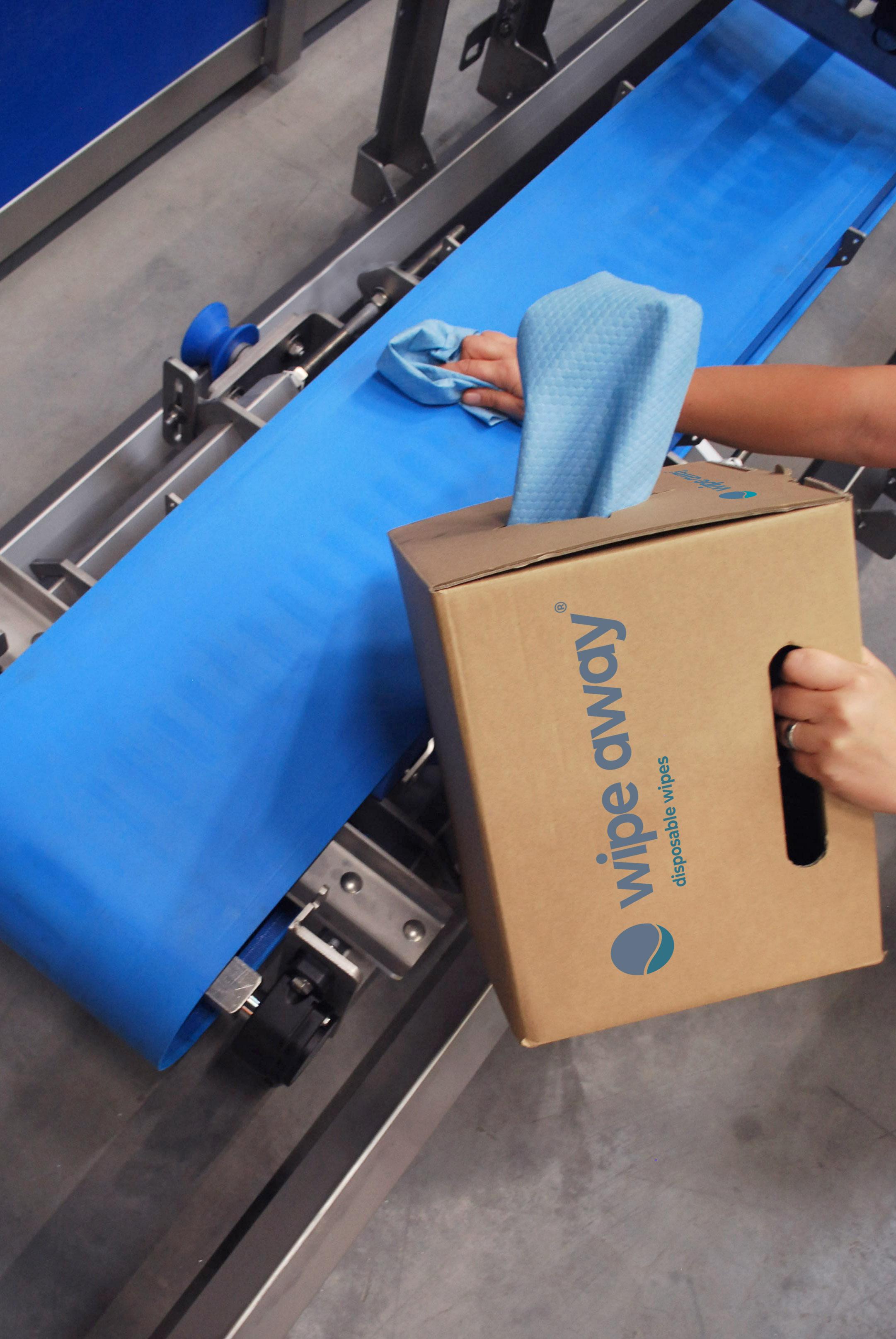 Non-woven doekjes wegwerp Wegwerp non-woven doekjes om transportband te reinigen van Wipe Away